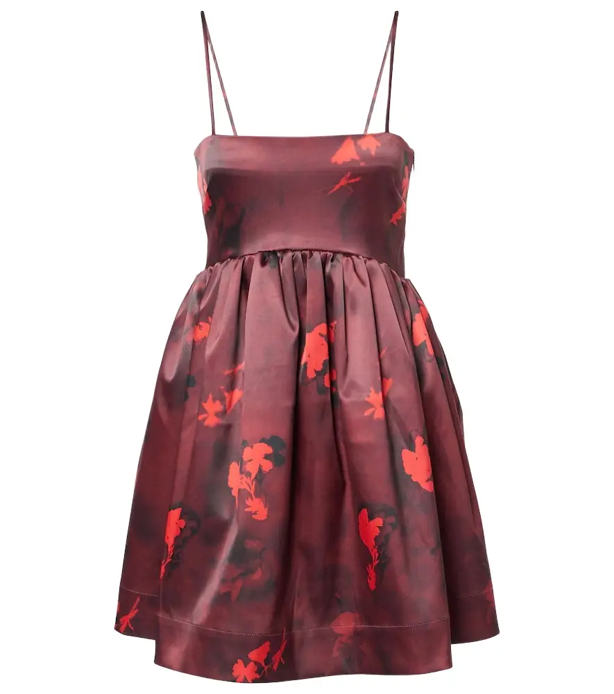 Ganni Floral satin minidress