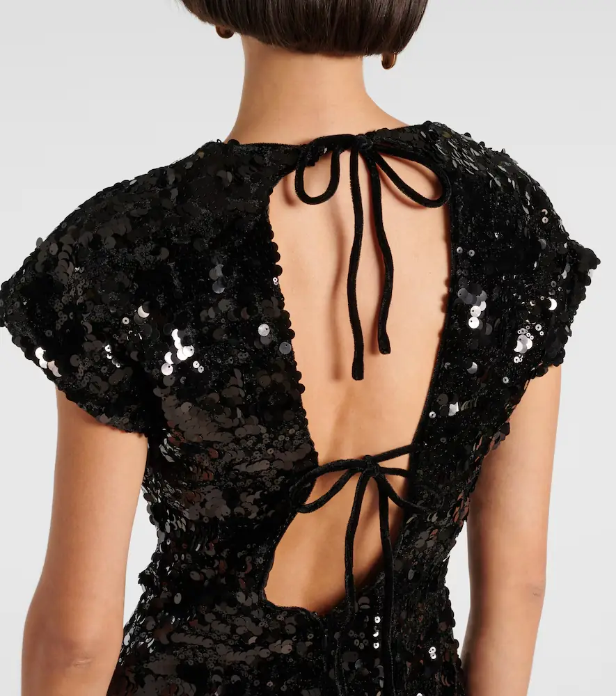 Ganni Sequined velvet minidress | Thumbnail 3
