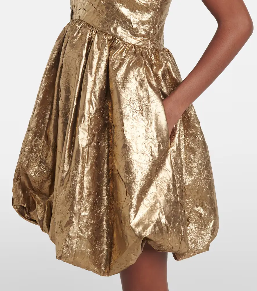 Ganni Bow-detail metallic balloon minidress | Thumbnail 3 Ganni Bow-detail metallic balloon minidress | Thumbnail 3