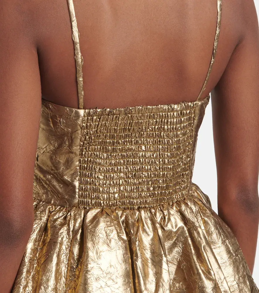 Ganni Bow-detail metallic balloon minidress | Thumbnail 5 Ganni Bow-detail metallic balloon minidress | Thumbnail 5