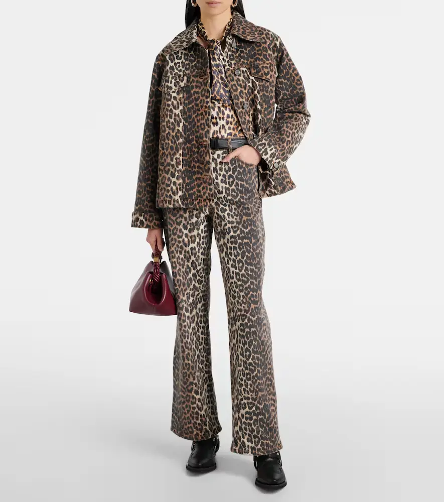 Ganni Leopard-print halterneck satin top | Thumbnail 3