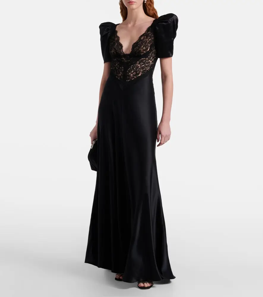 Rodarte Lace-trimmed silk charmeuse gown | Thumbnail 5 Rodarte Lace-trimmed silk charmeuse gown | Thumbnail 5