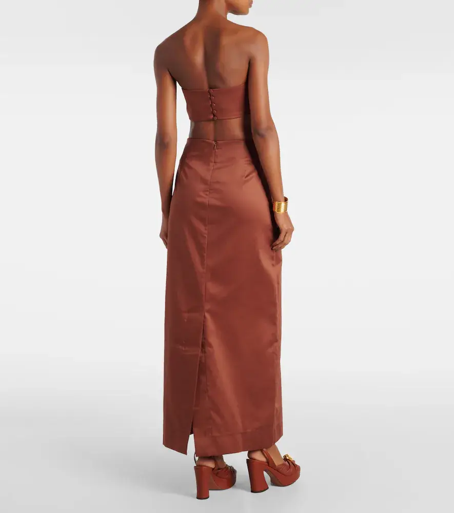 ADRIANA DEGREAS Solid cotton maxi skirt | Thumbnail 4