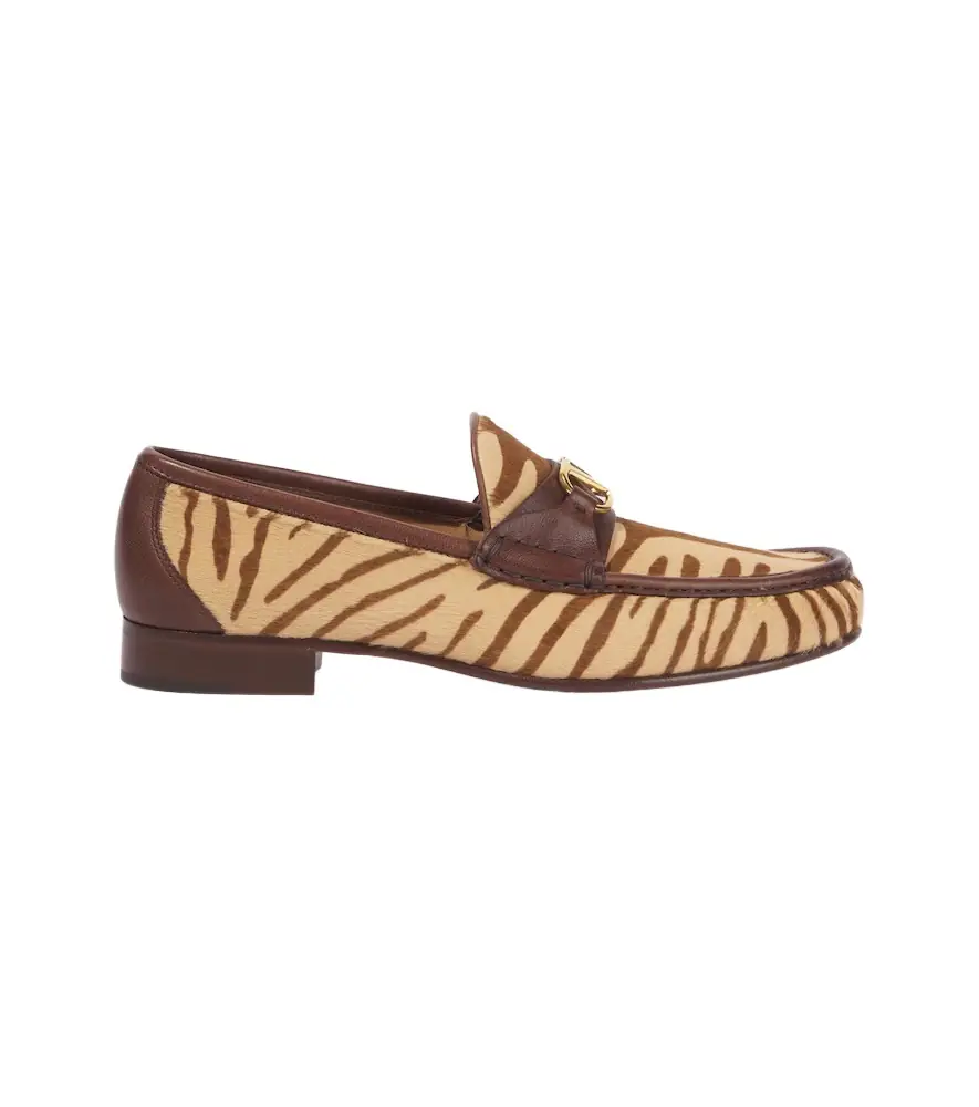 Valentino Garavani VLogo zebra-print calf hair loafers | Image 1 Valentino Garavani VLogo zebra-print calf hair loafers | Image 1