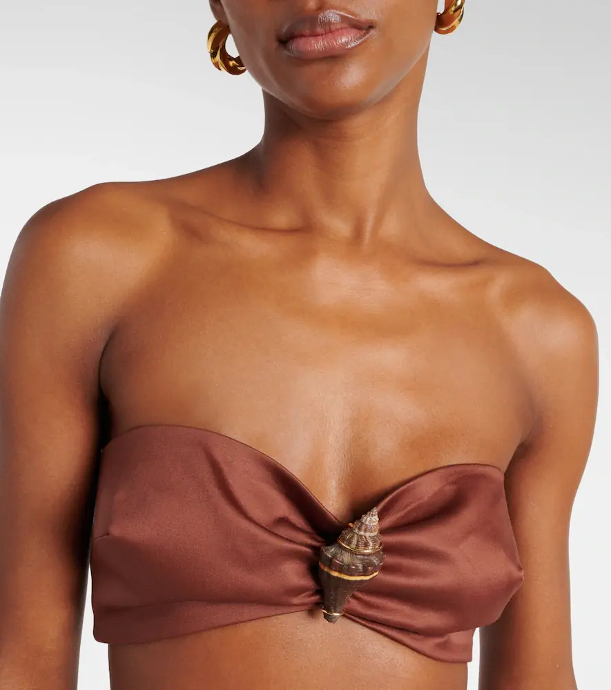 ADRIANA DEGREAS Shell-embellished cotton-blend bra top | Thumbnail 4 ADRIANA DEGREAS Shell-embellished cotton-blend bra top | Thumbnail 4