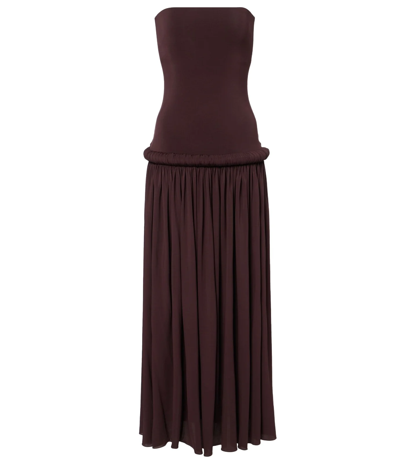 ALAÏA Strapless gathered jersey maxi dress