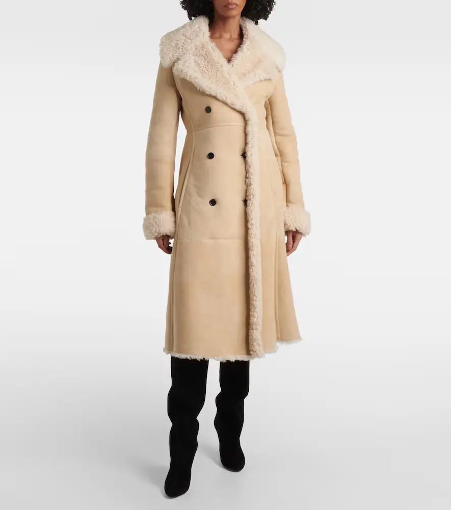 Alaïa Alaïa Shearling-trimmed suede coat | Thumbnail 2