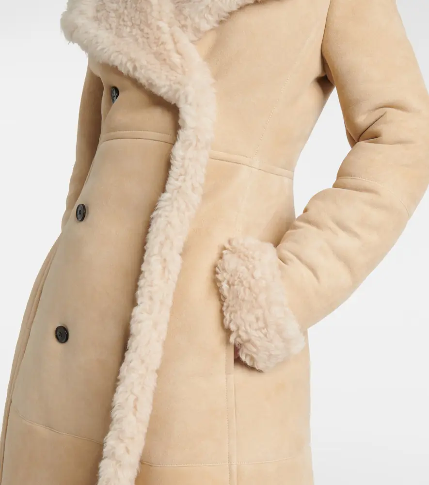 Alaïa Alaïa Shearling-trimmed suede coat | Thumbnail 3
