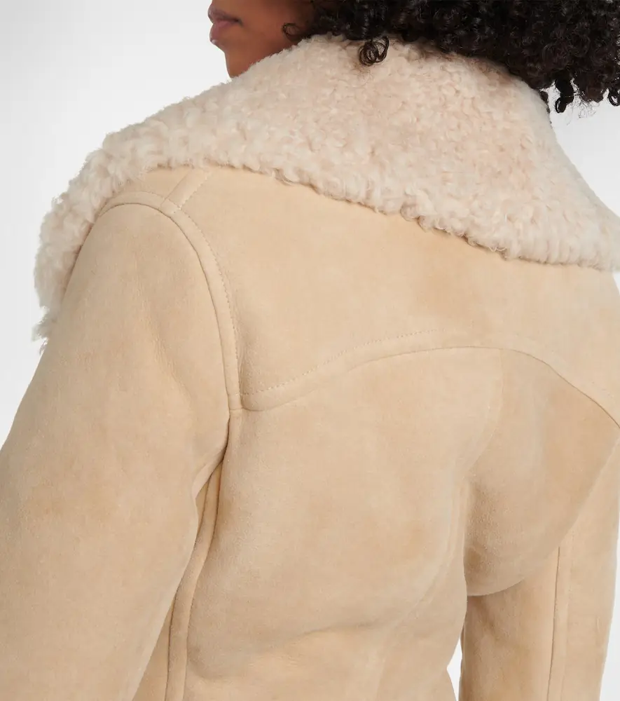 Alaïa Alaïa Shearling-trimmed suede coat | Thumbnail 4