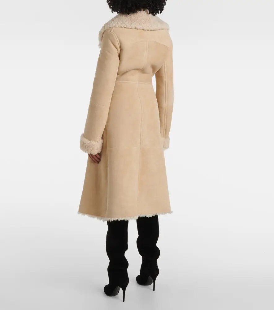 Alaïa Alaïa Shearling-trimmed suede coat | Thumbnail 5