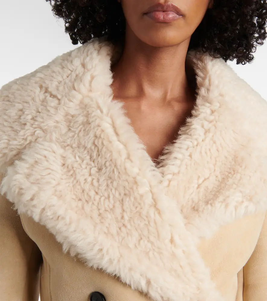 Alaïa Alaïa Shearling-trimmed suede coat | Thumbnail 6