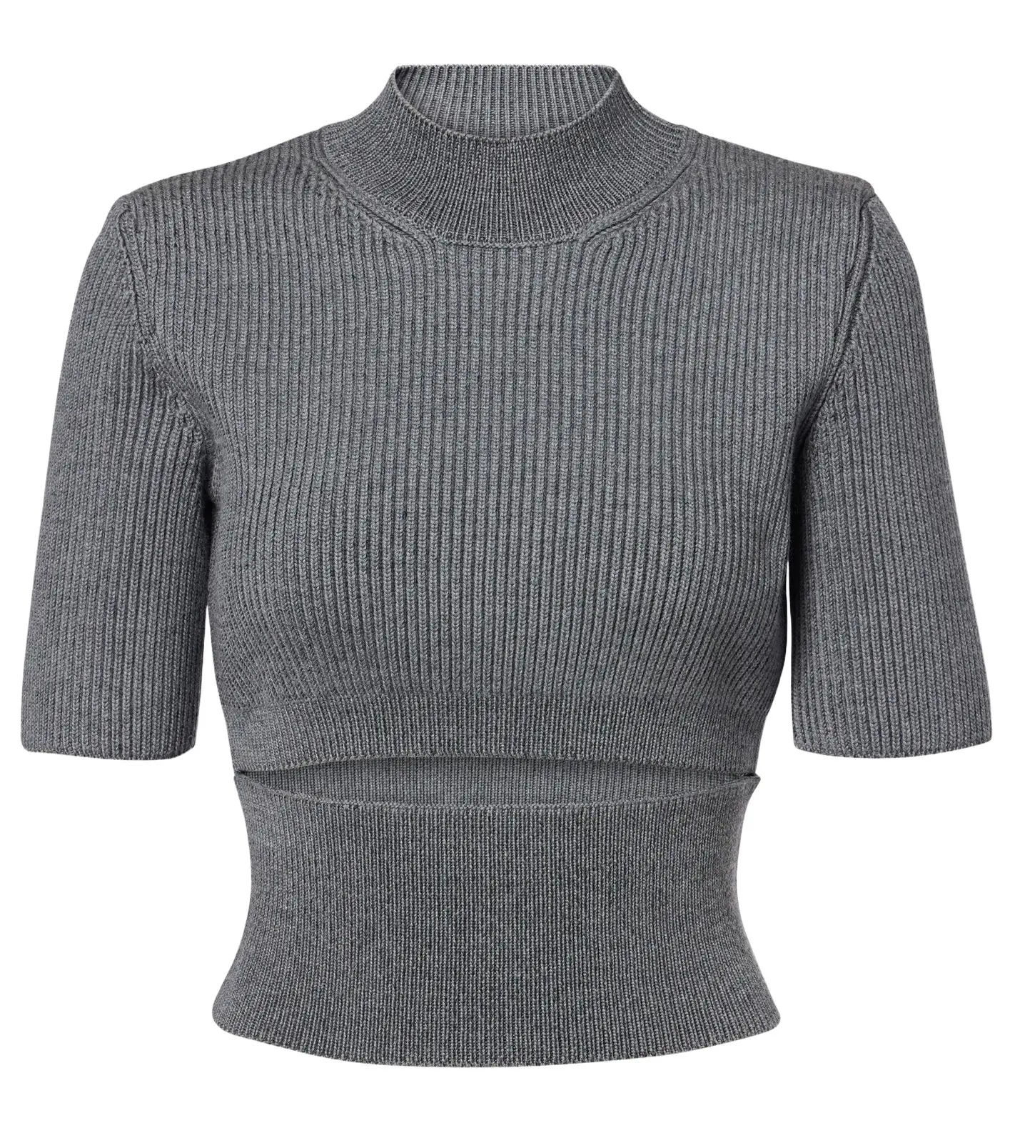 ALAÏA ALAÏA Ribbed-knit cutout wool-blend top