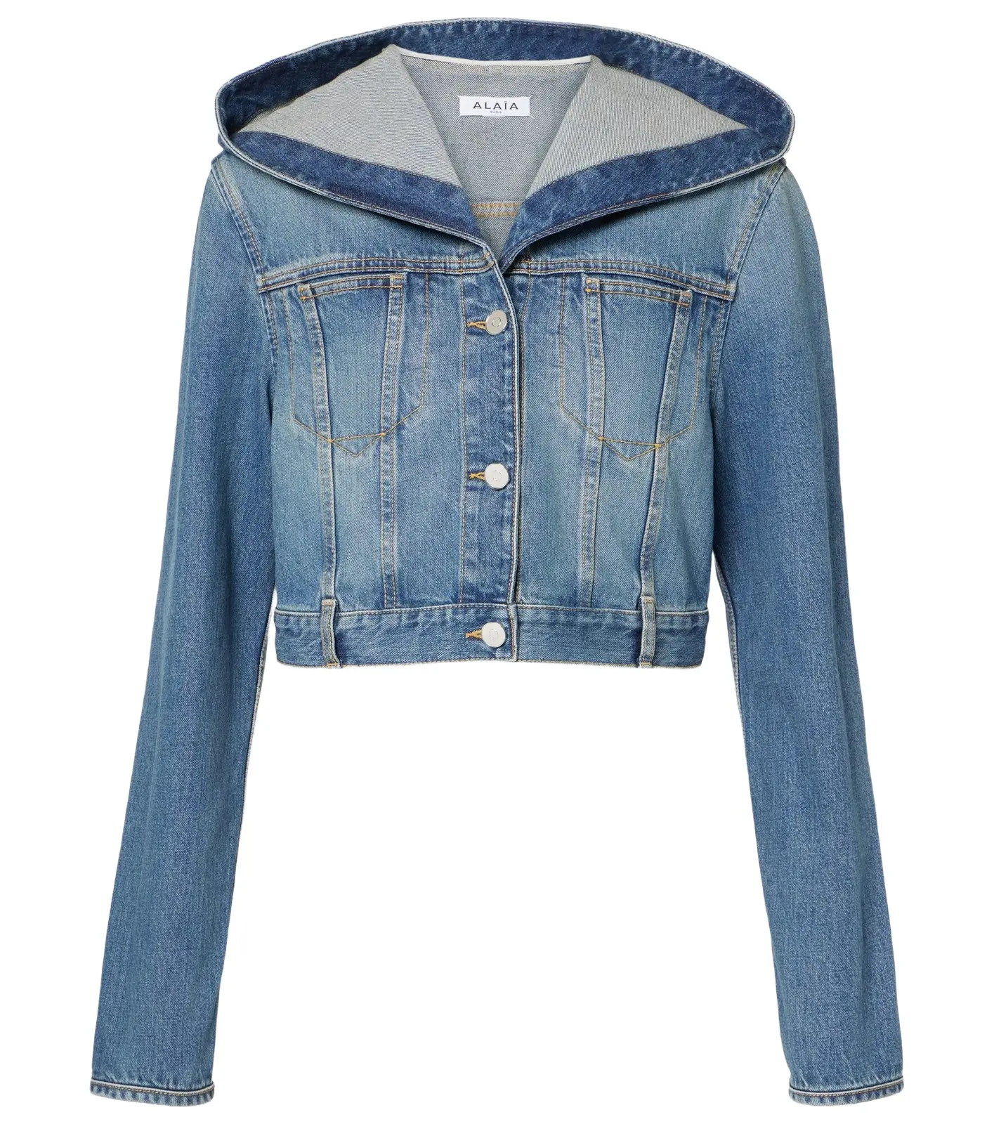 ALAÏA Cropped hooded denim jacket ALAÏA Cropped hooded denim jacket