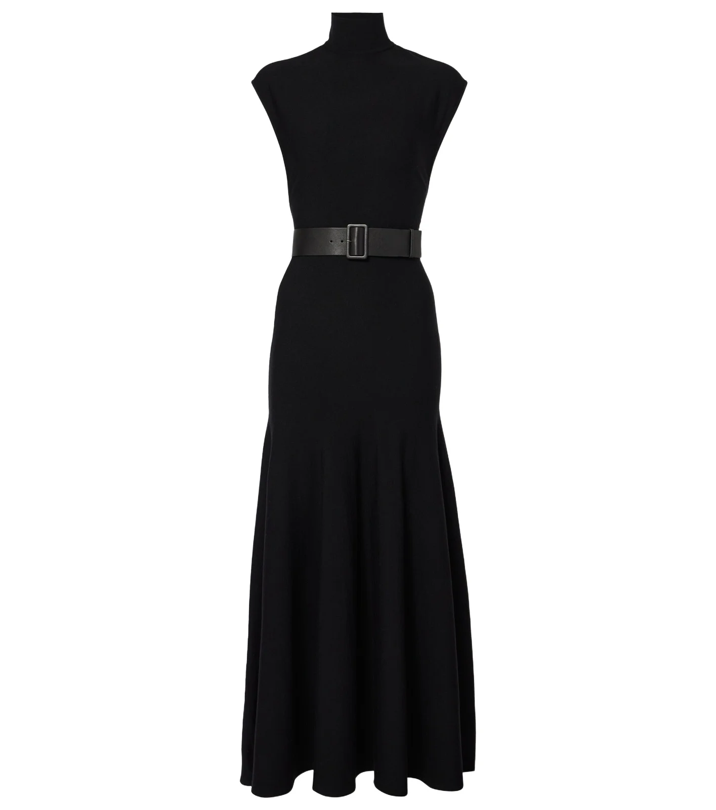 ALAÏA Belted wool-blend midi dress