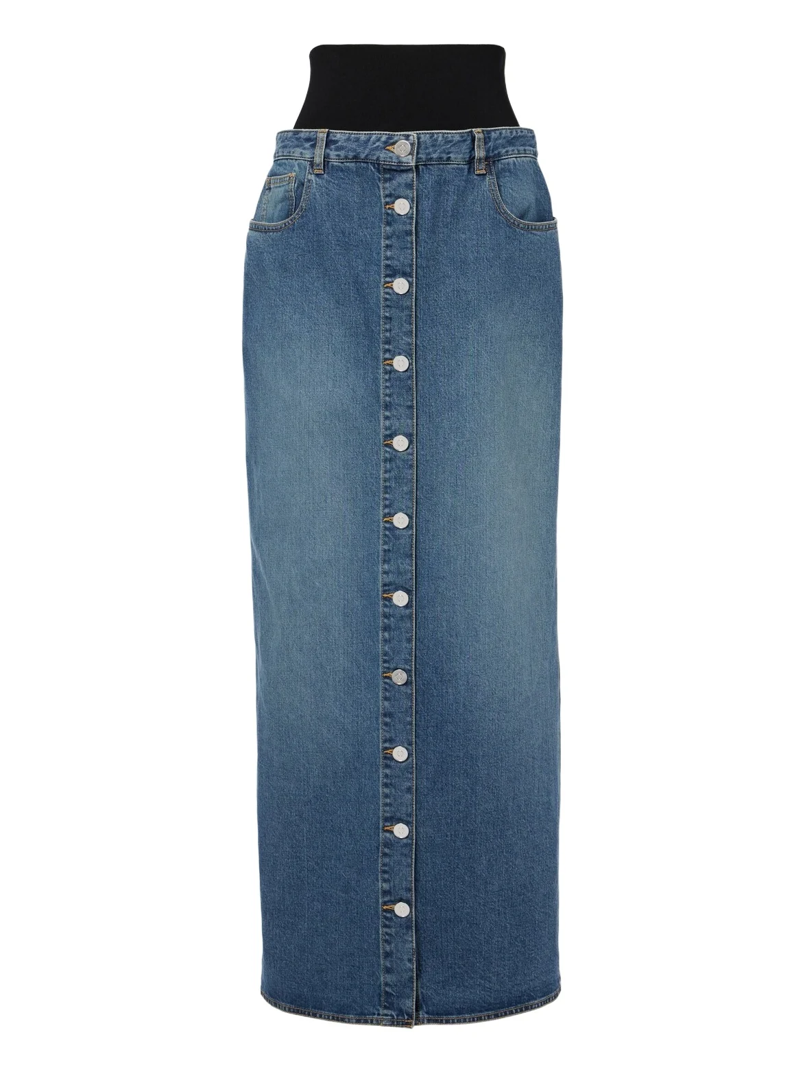 Denim maxi skirt