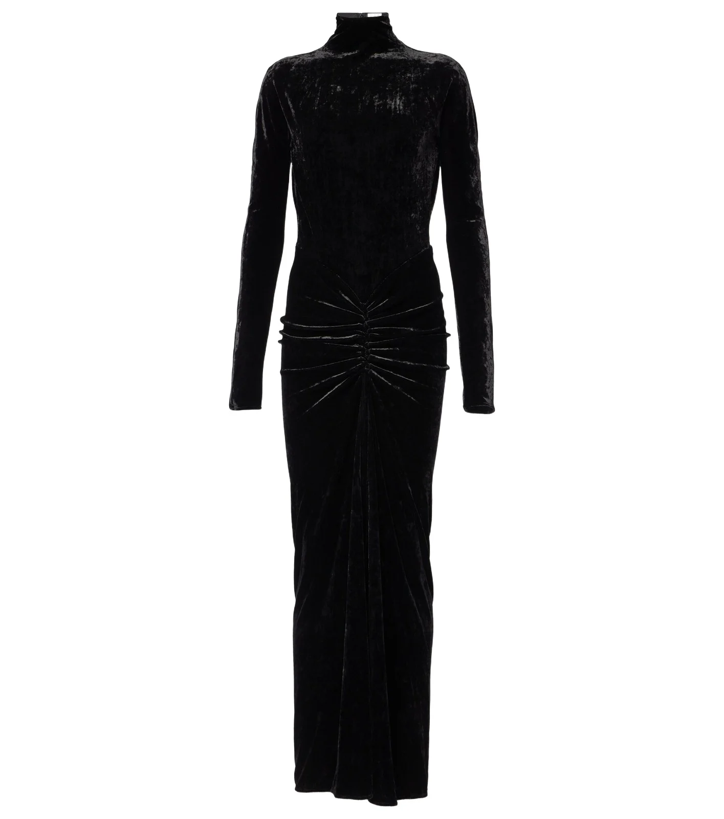 ALAÏA Ruched velvet midi dress ALAÏA Ruched velvet midi dress