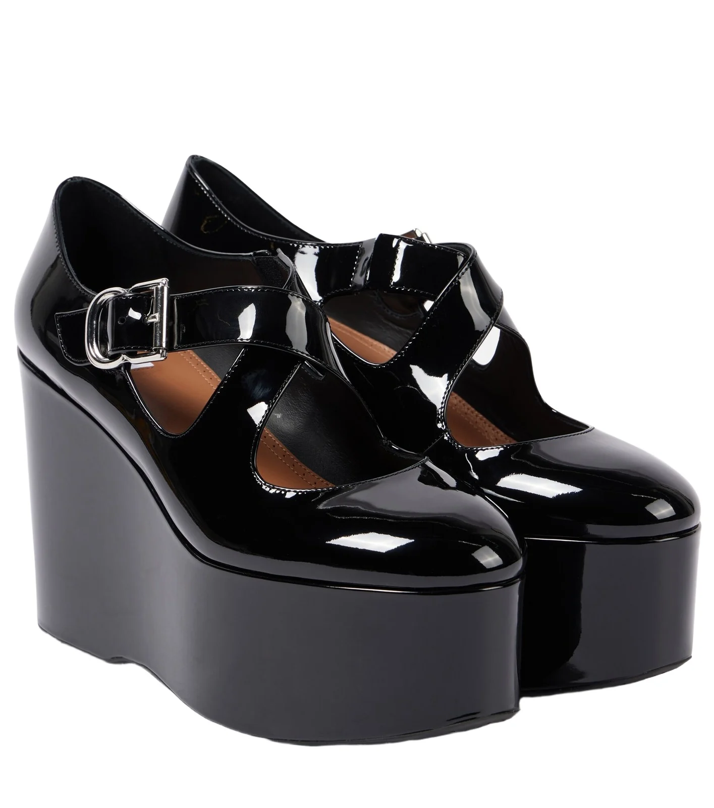Criss Cross patent leather wedges Criss Cross patent leather wedges