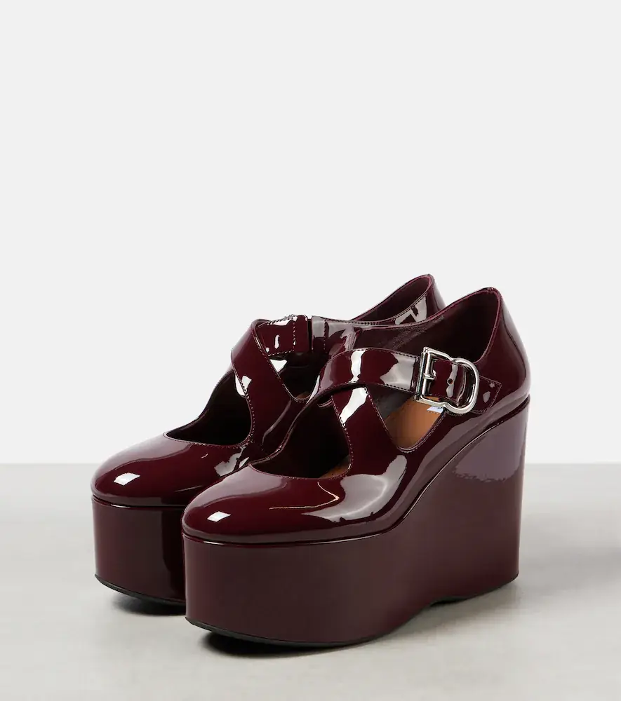 Alaïa Alaïa Criss Cross patent leather wedges | Thumbnail 2 Alaïa Alaïa Criss Cross patent leather wedges | Thumbnail 2