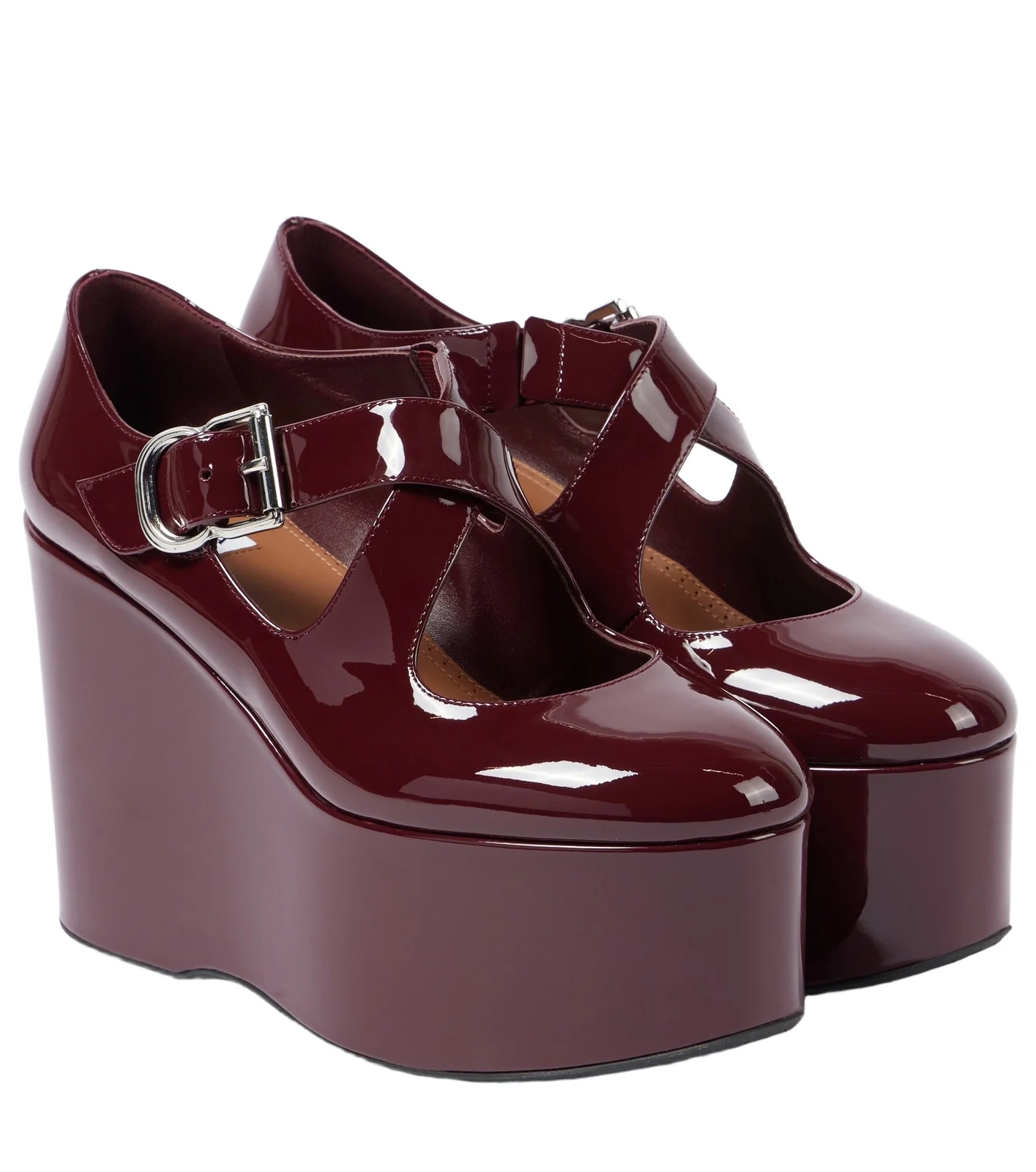 ALAÏA Criss Cross patent leather wedges ALAÏA Criss Cross patent leather wedges