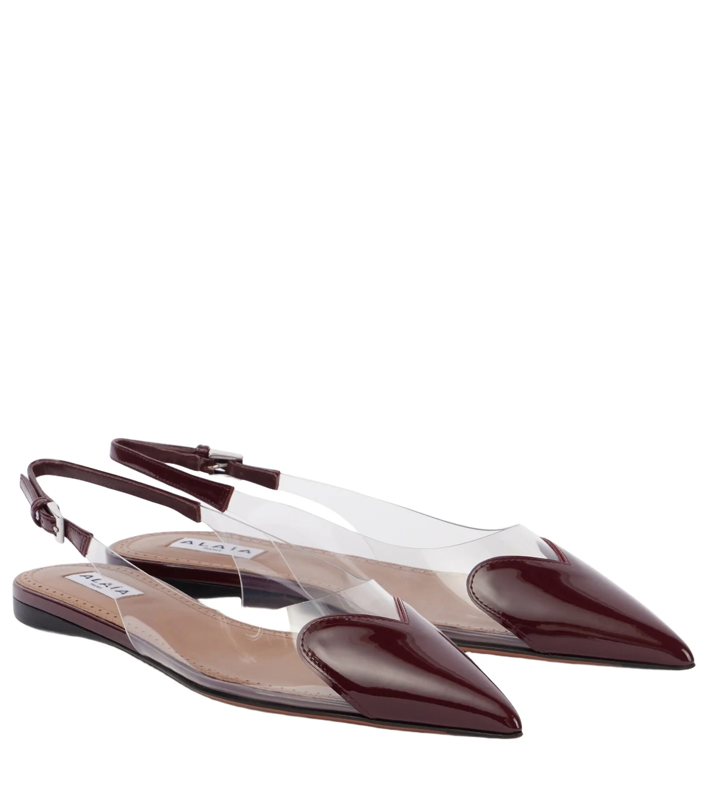 Le Coeur patent leather and PU slingback flats Le Coeur patent leather and PU slingback flats