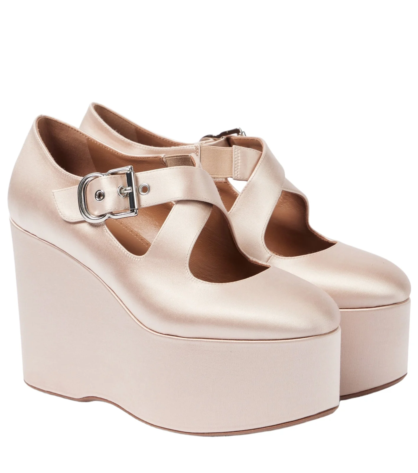 ALAÏA 110 satin platform wedges ALAÏA 110 satin platform wedges