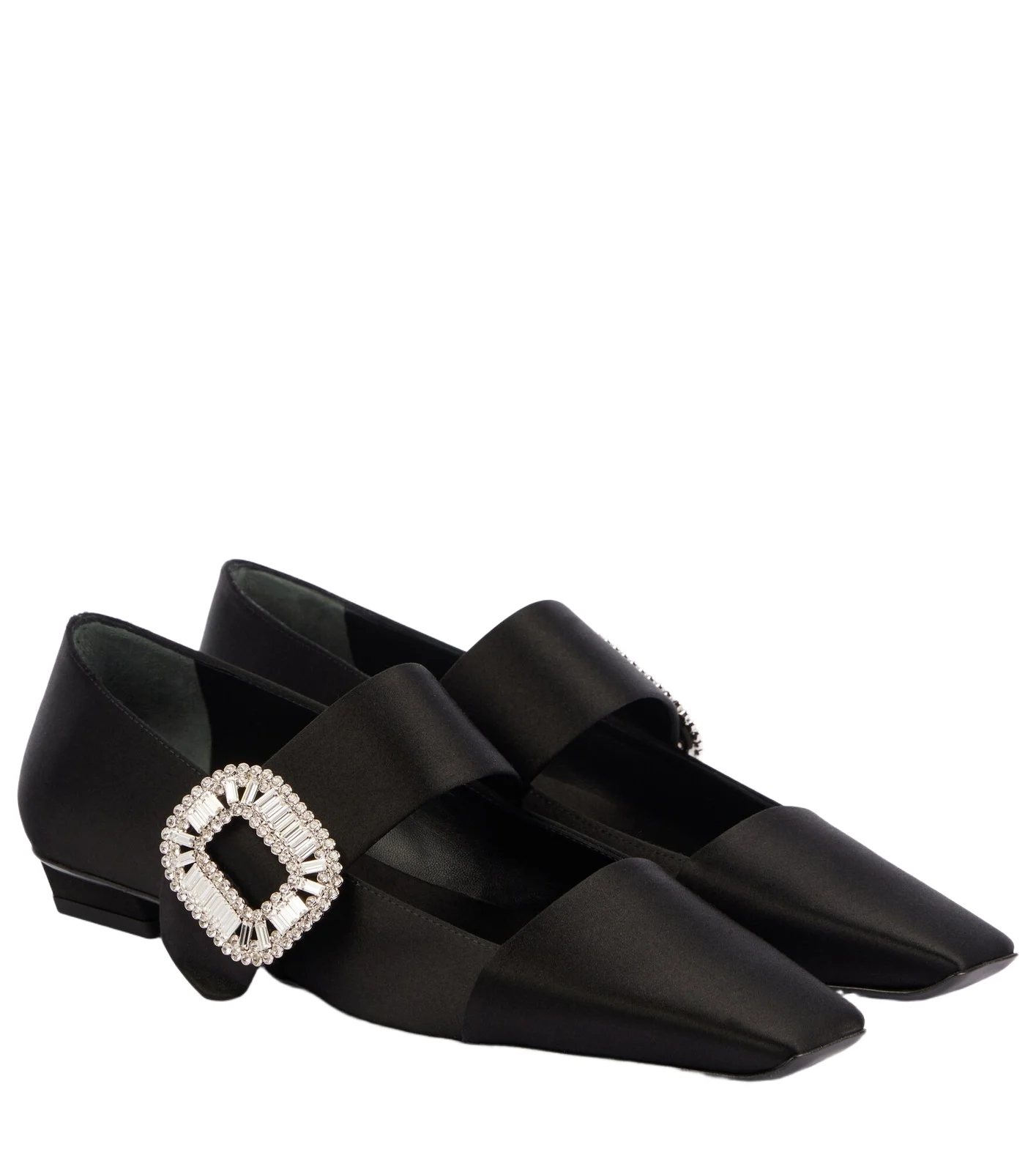 Roger Vivier Belle Vivier embellished satin flats
