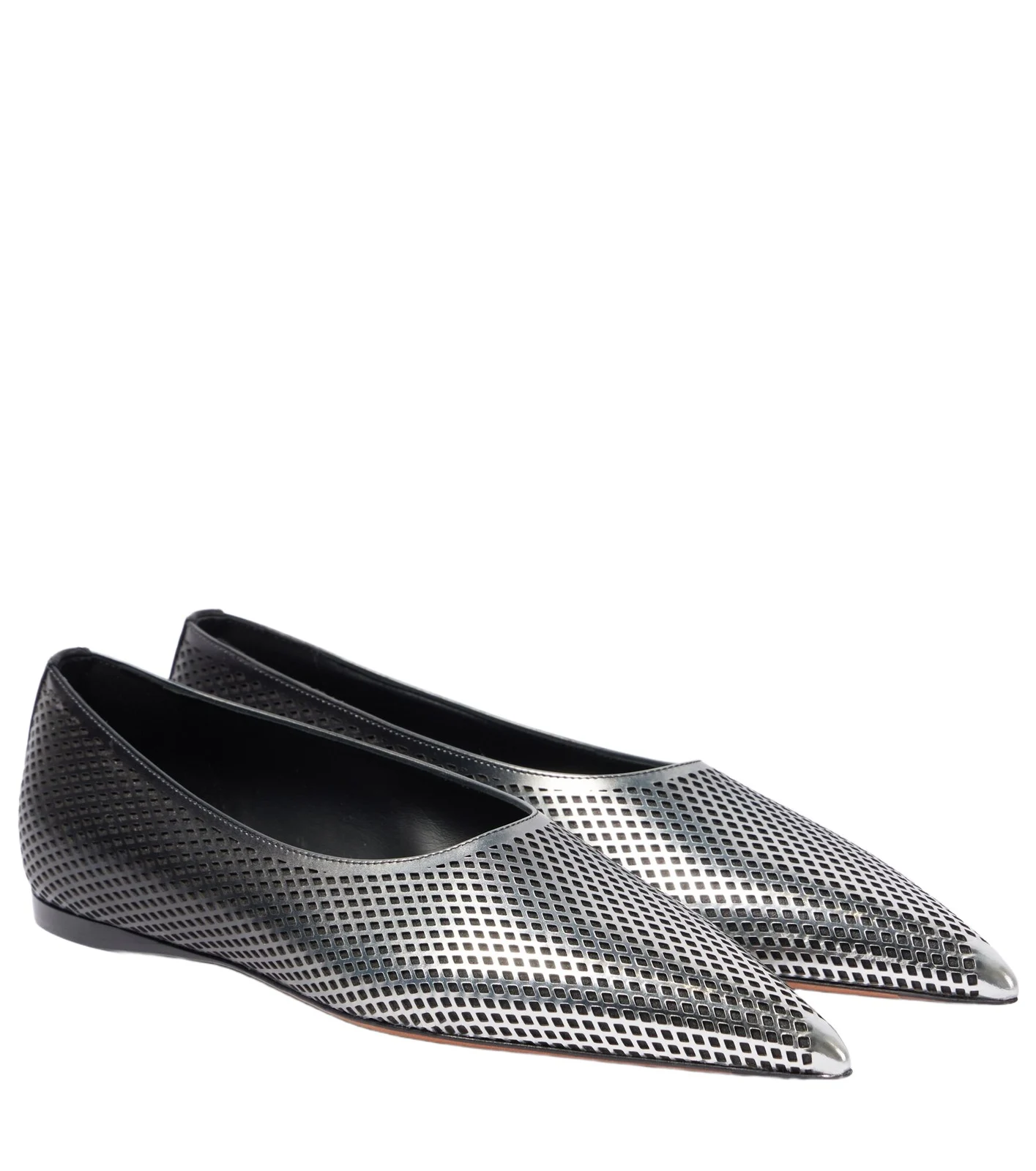 Dégradé fishnet leather ballet flats