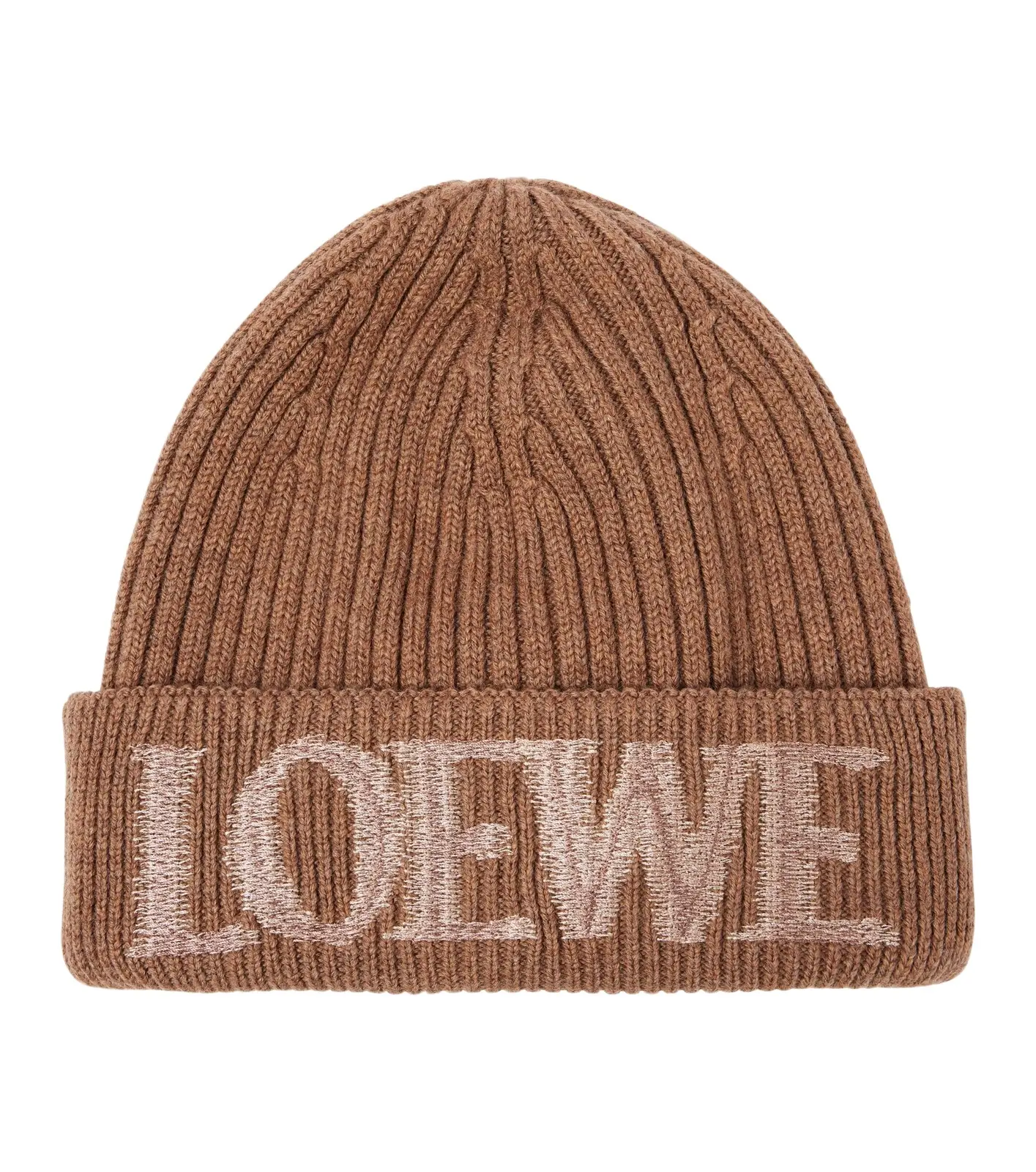 Logo ribbed-knit wool-blend beanie