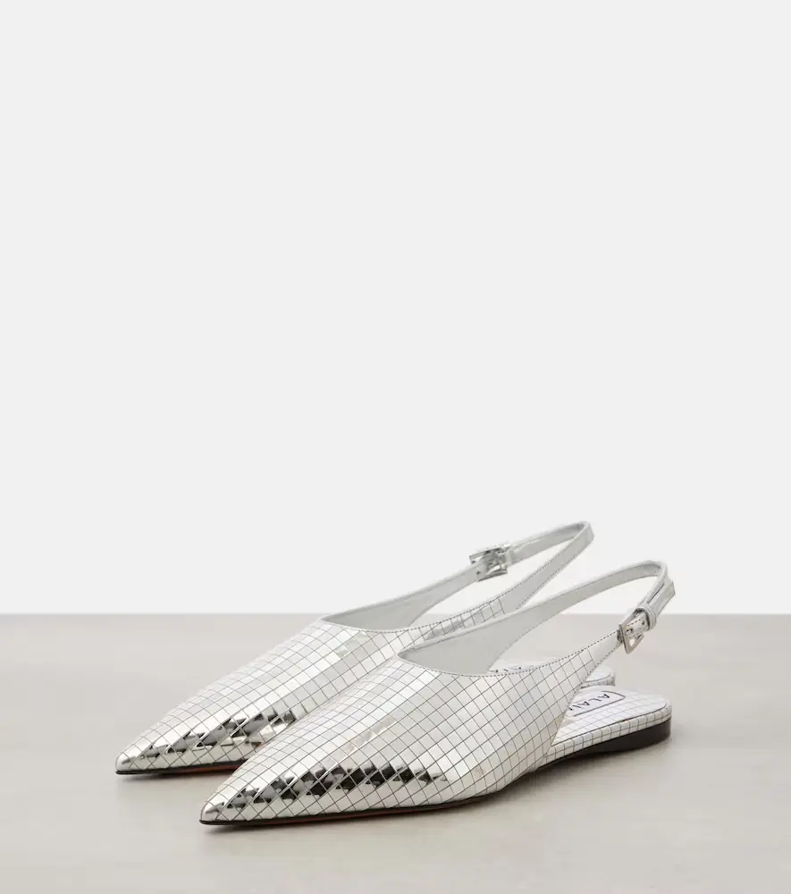 Alaïa Alaïa Art Deco mirrored leather slingback flats | Thumbnail 2 Alaïa Alaïa Art Deco mirrored leather slingback flats | Thumbnail 2