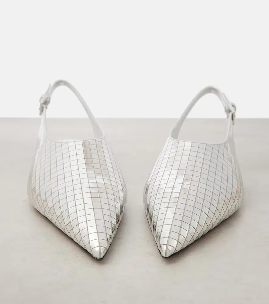 Alaïa Alaïa Art Deco mirrored leather slingback flats | Thumbnail 4 Alaïa Alaïa Art Deco mirrored leather slingback flats | Thumbnail 4