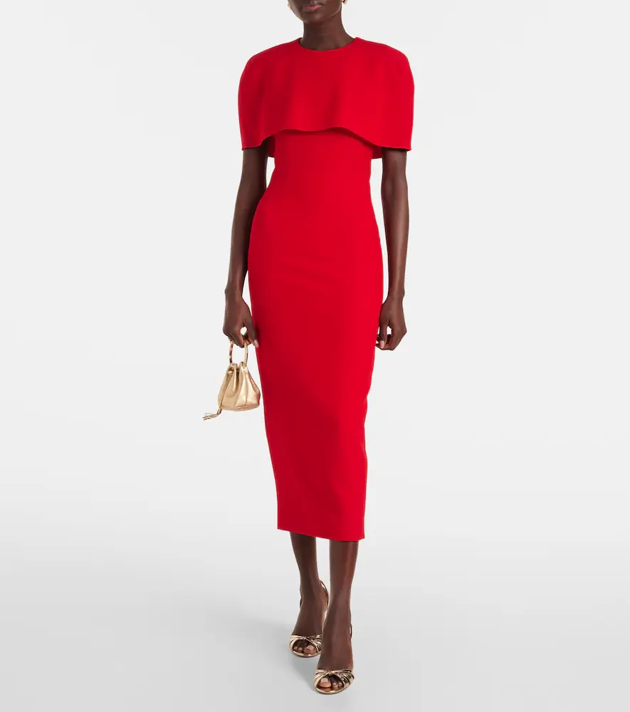 Roland Mouret Caped crêpe midi dress | Thumbnail 5