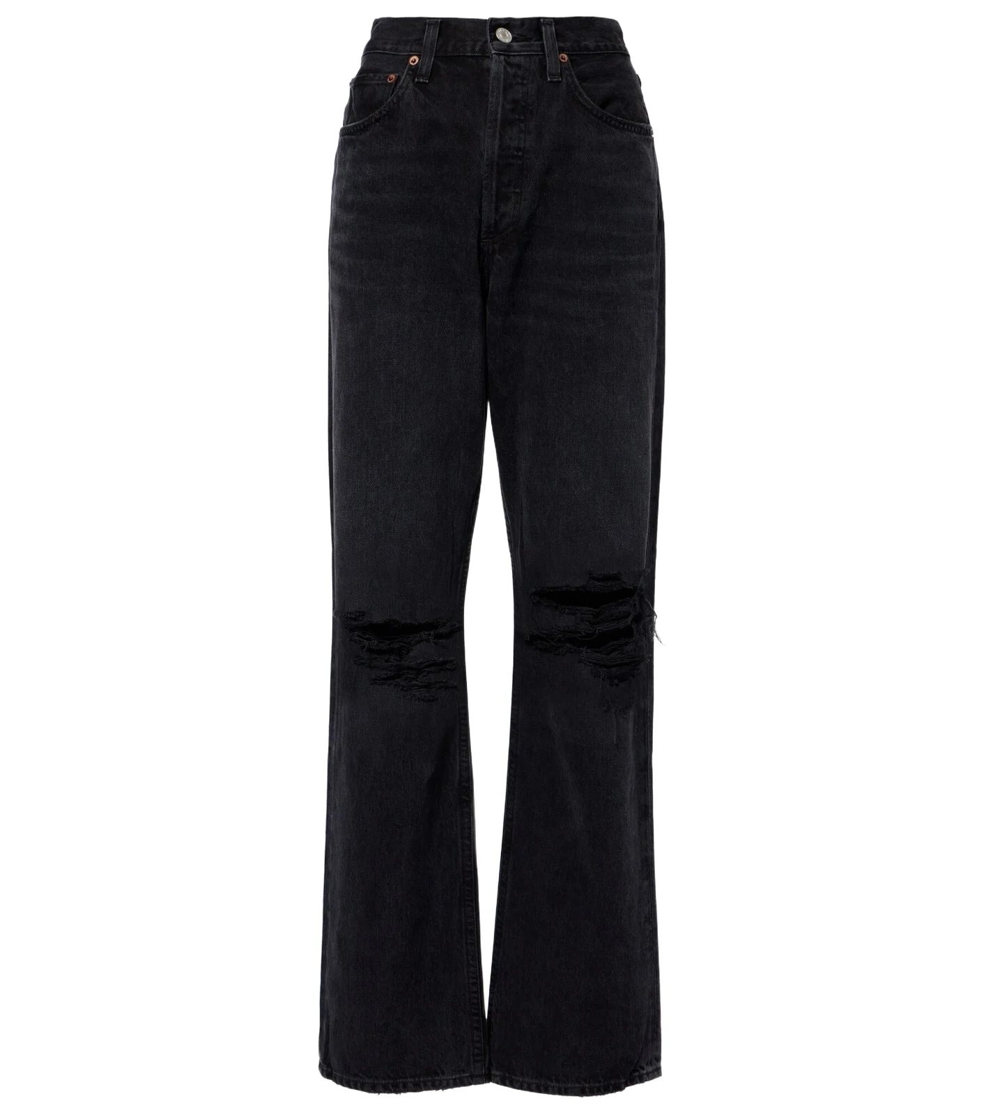 AGOLDE Kelly high-rise distressed straight jeans