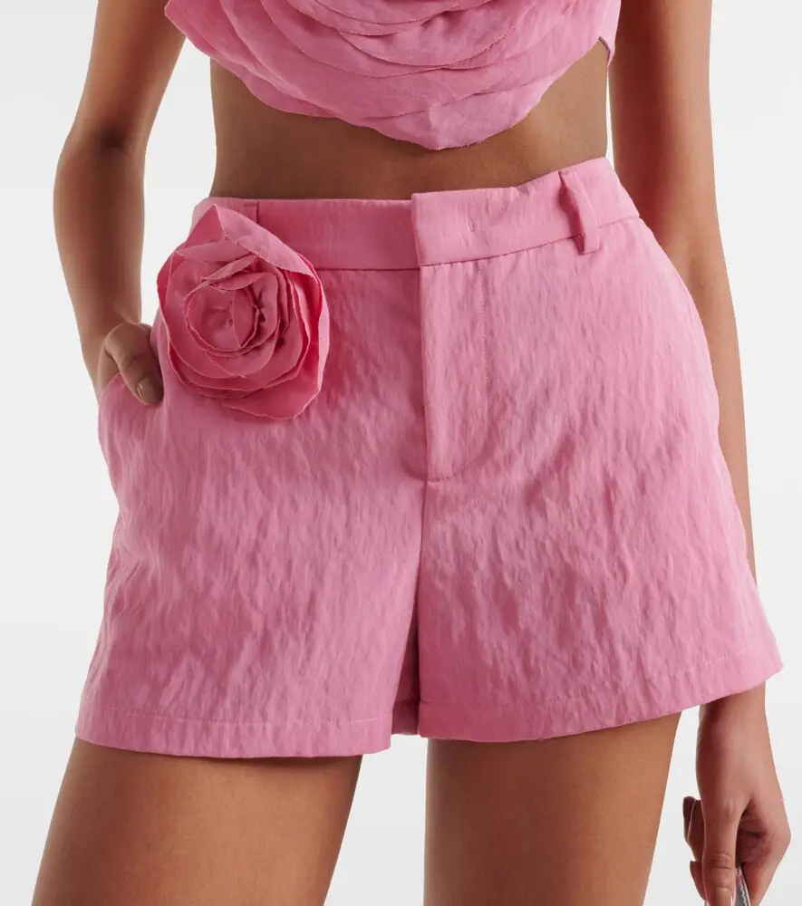 BLUMARINE Floral-appliqué gabardine shorts | Thumbnail 3