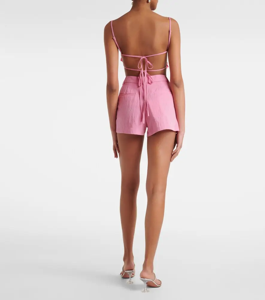 BLUMARINE Floral-appliqué gabardine shorts | Thumbnail 5