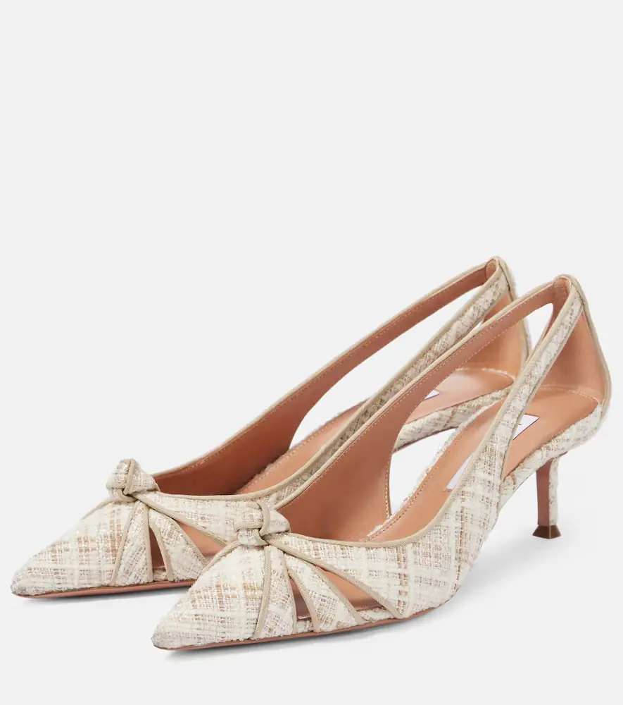 Aquazzura Premiere 50 cutout tweed pumps | Thumbnail 4