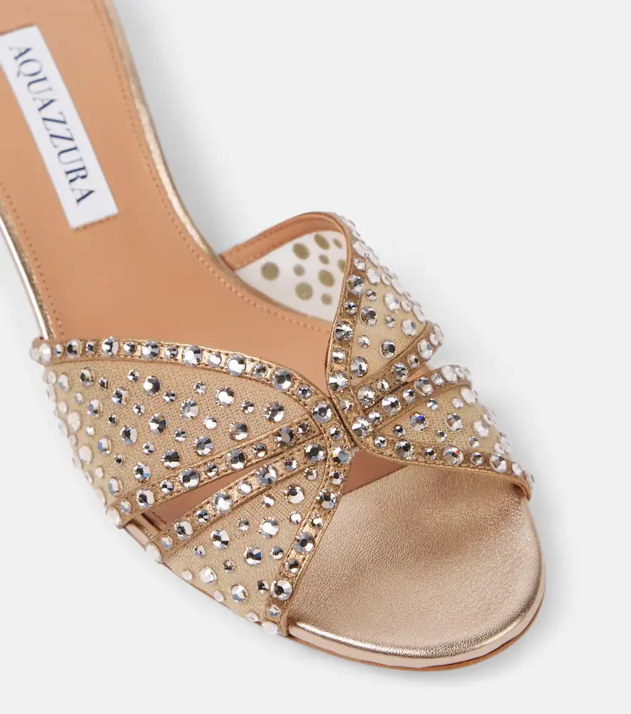 Aquazzura Crystal Love 35 embellished tulle mules | Thumbnail 3