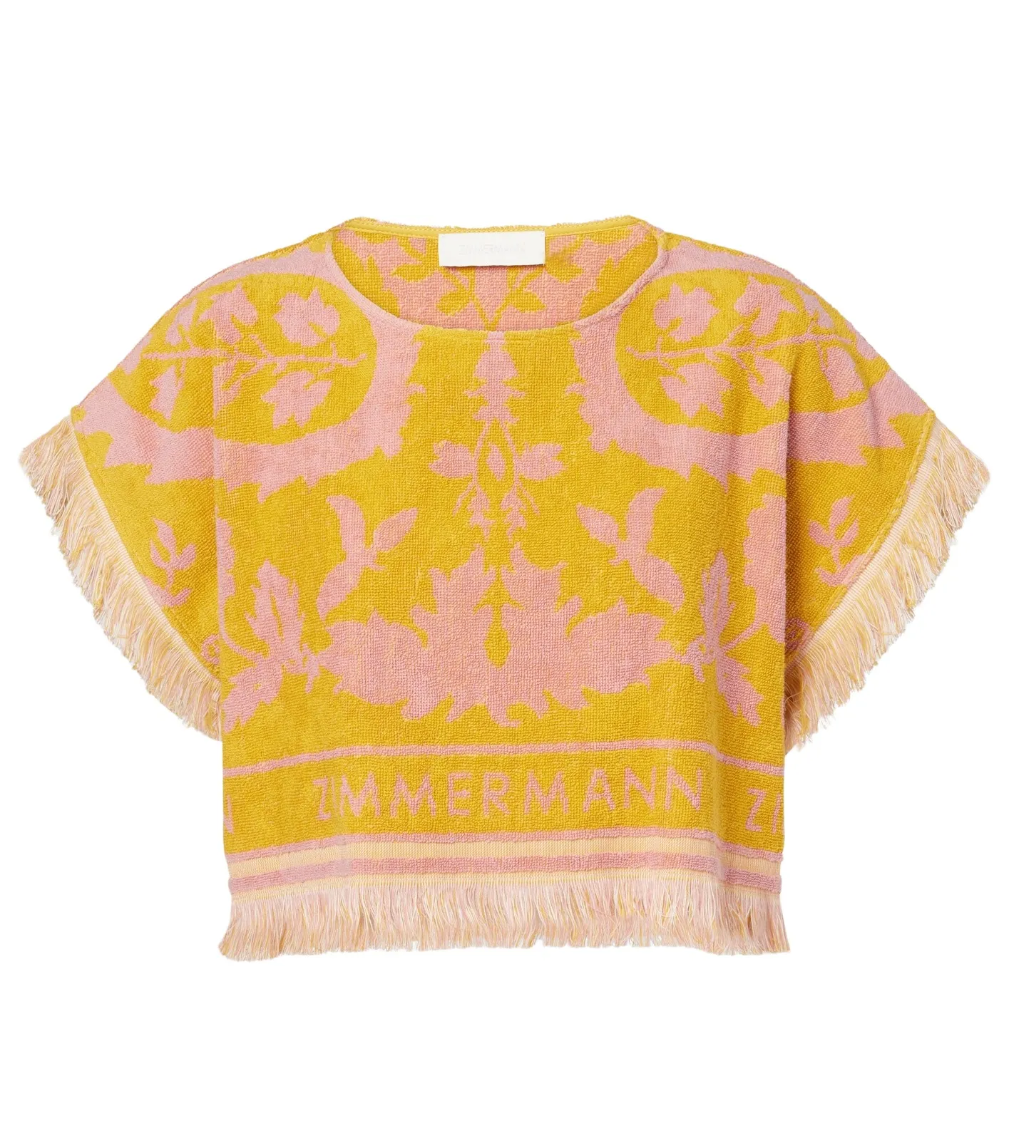 Wylie fringed cotton terry crop top Wylie fringed cotton terry crop top