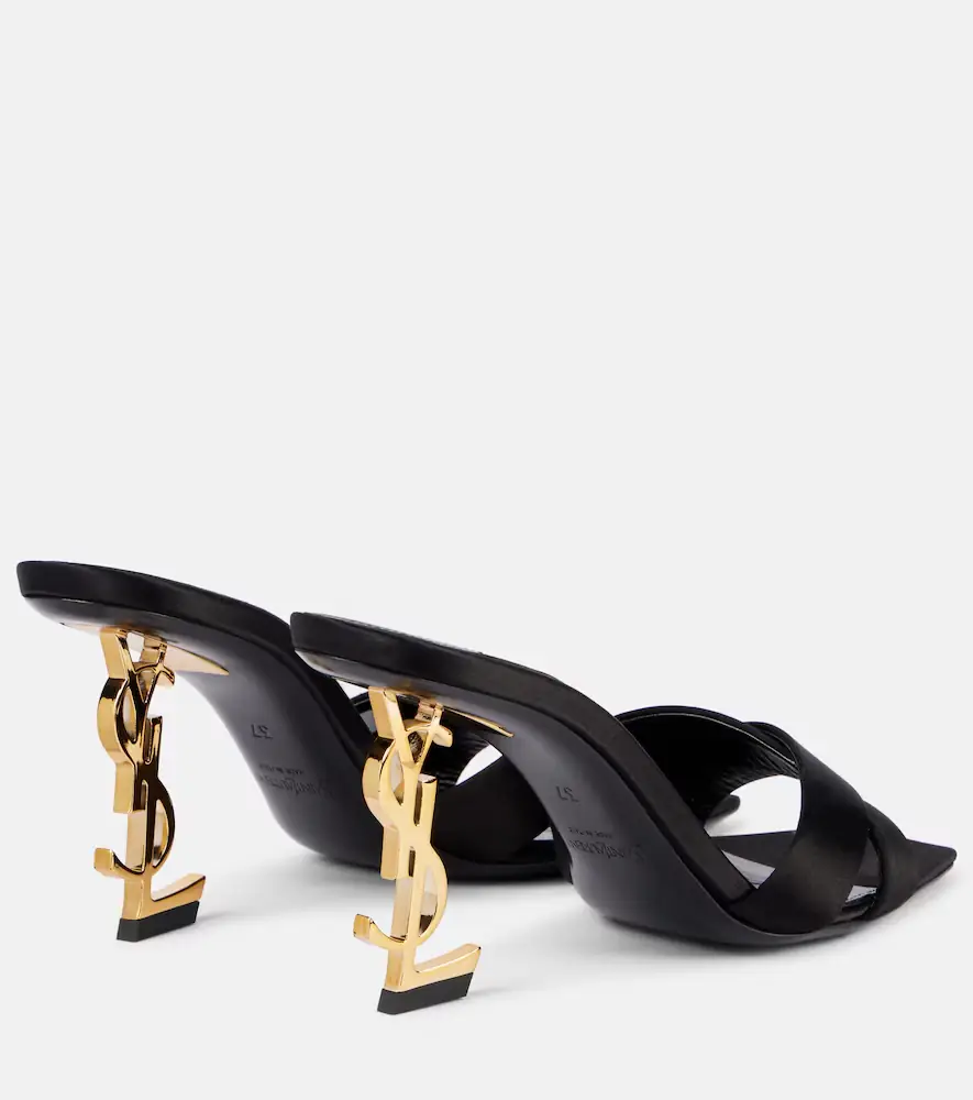 Saint Laurent Opyum 85 satin crêpe mules | Thumbnail 3
