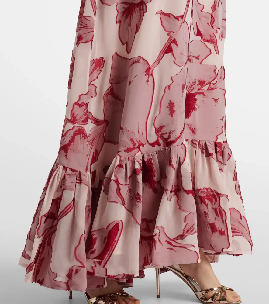 La DoubleJ Eve-Ning floral silk-blend gown | Thumbnail 3