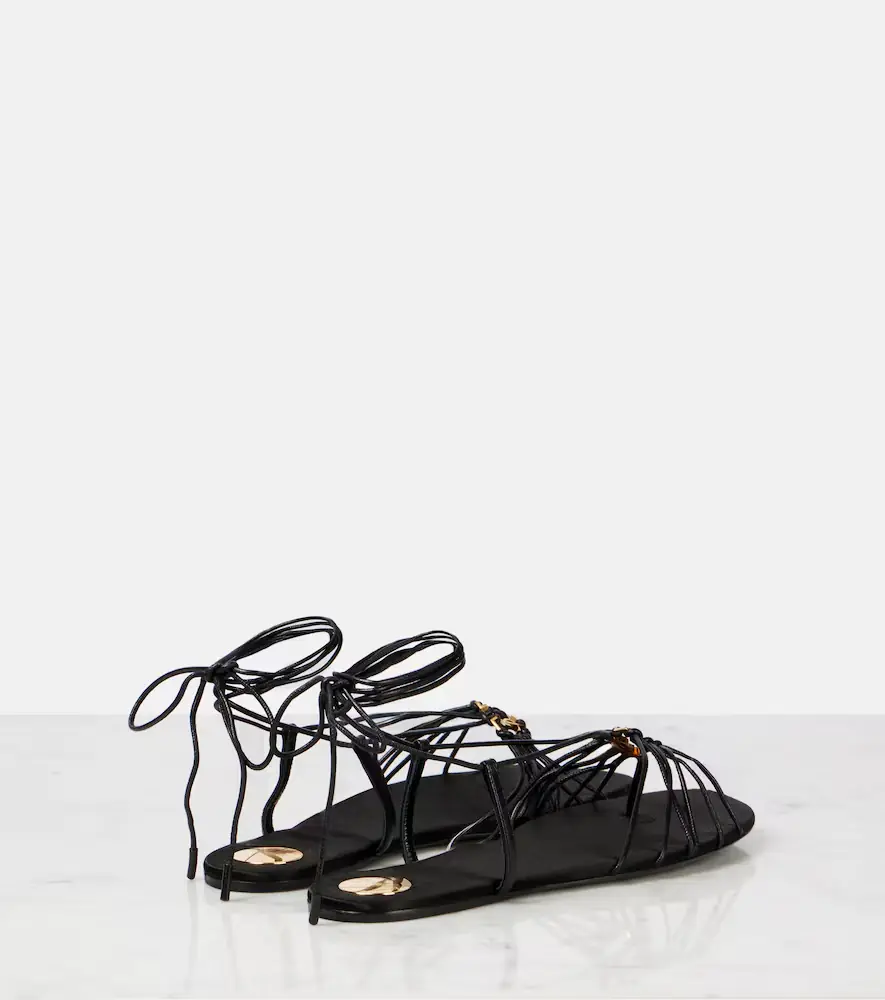 Saint Laurent Babylone Cassandre leather sandals | Thumbnail 3 Saint Laurent Babylone Cassandre leather sandals | Thumbnail 3