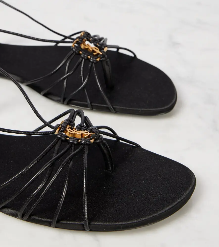 Saint Laurent Babylone Cassandre leather sandals | Thumbnail 5 Saint Laurent Babylone Cassandre leather sandals | Thumbnail 5