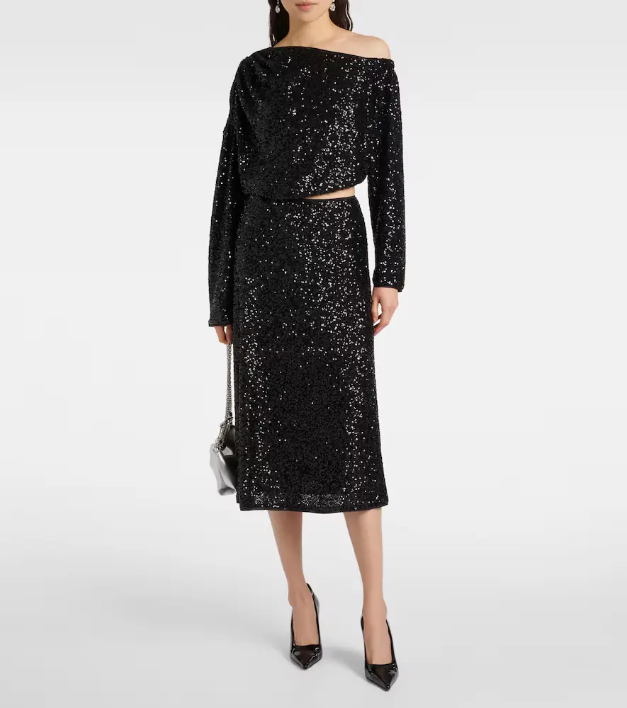Diane von Furstenberg Araminta sequined high-rise midi skirt | Thumbnail 2 Diane von Furstenberg Araminta sequined high-rise midi skirt | Thumbnail 2