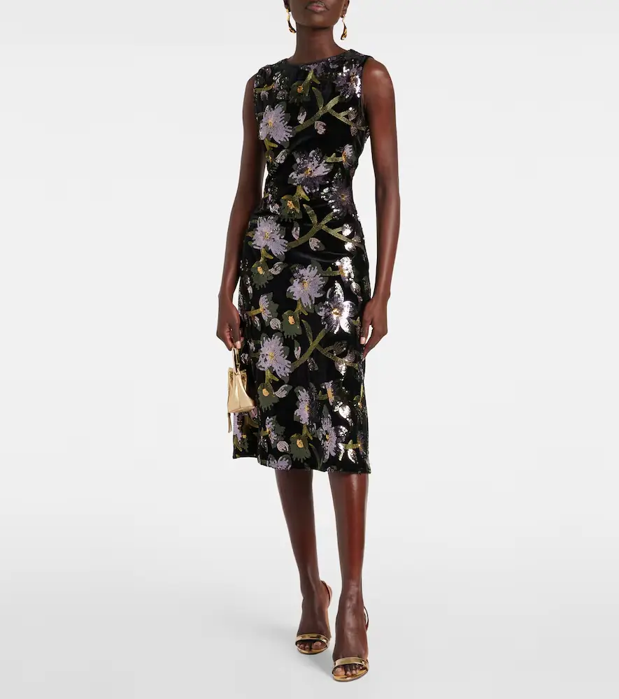 Diane von Furstenberg Coral sequined floral midi dress | Thumbnail 3 Diane von Furstenberg Coral sequined floral midi dress | Thumbnail 3