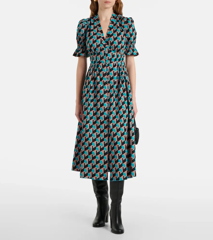 Diane von Furstenberg Erica printed cotton midi dress | Thumbnail 2 Diane von Furstenberg Erica printed cotton midi dress | Thumbnail 2