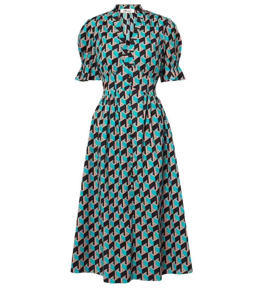 Diane von Furstenberg Erica printed cotton midi dress