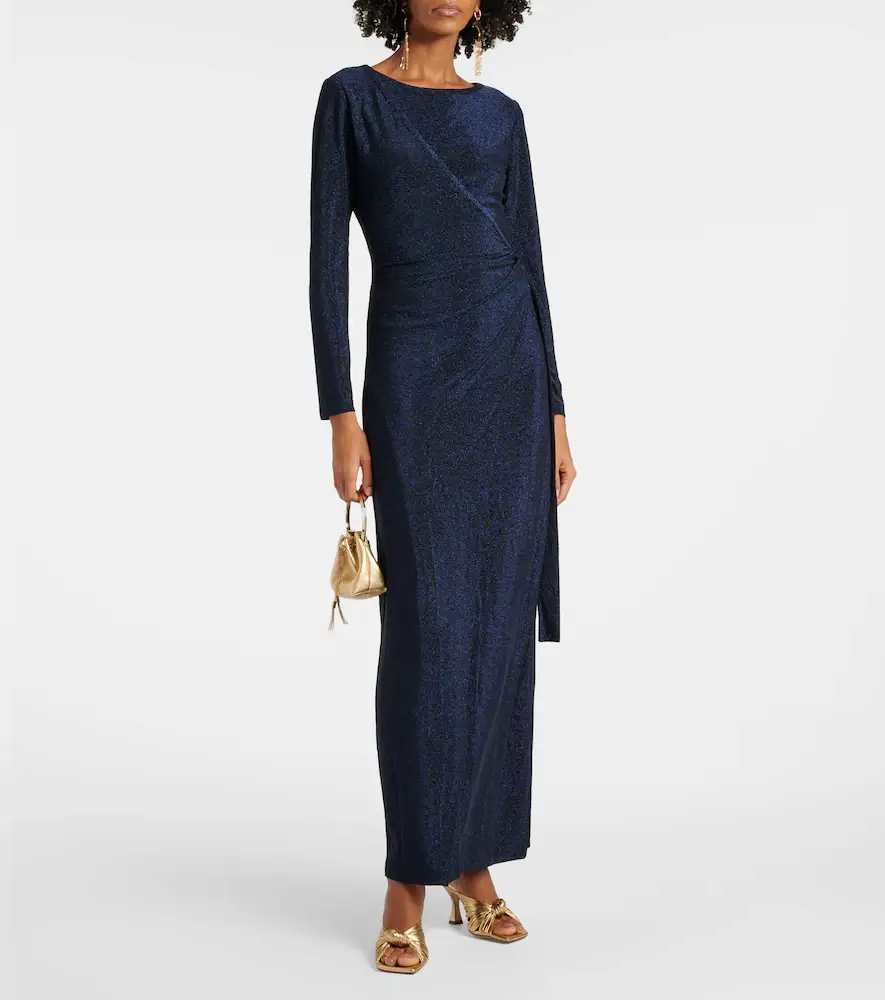 Diane von Furstenberg Simona lamé wrap dress | Thumbnail 2 Diane von Furstenberg Simona lamé wrap dress | Thumbnail 2