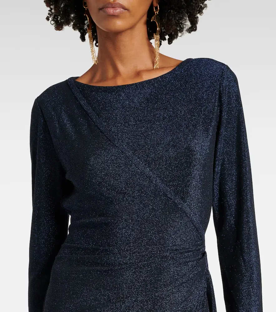 Diane von Furstenberg Simona lamé wrap dress | Thumbnail 4 Diane von Furstenberg Simona lamé wrap dress | Thumbnail 4