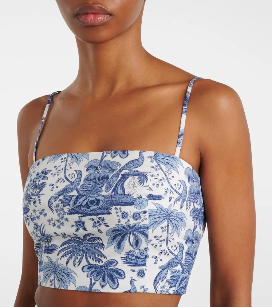 Staud Federico printed cotton crop top | Thumbnail 2