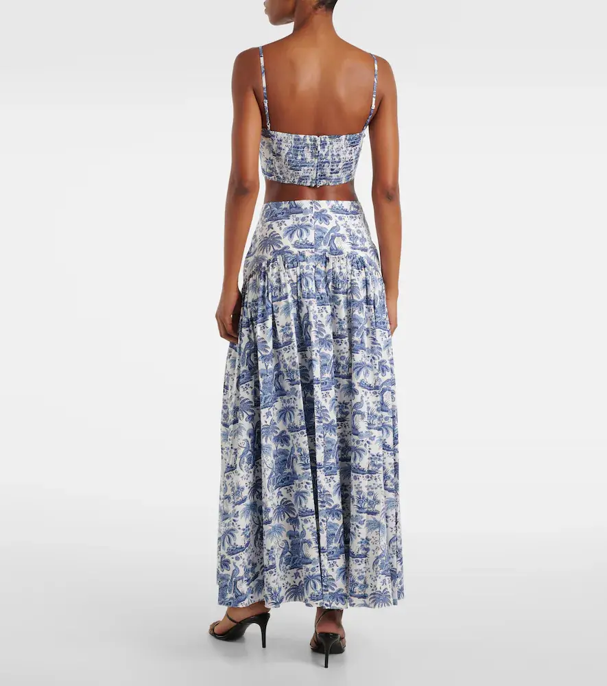 Staud Federico printed cotton crop top | Thumbnail 3