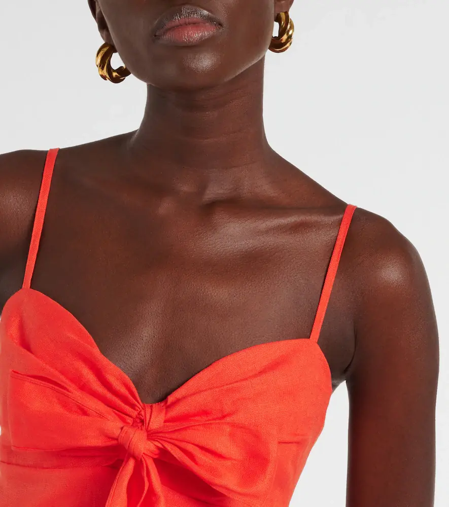 Zimmermann Crush bow-detail linen midi dress | Thumbnail 6